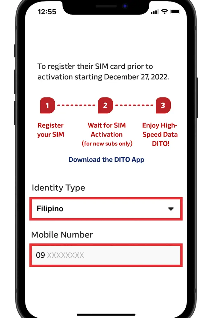 DITO SIM Registration