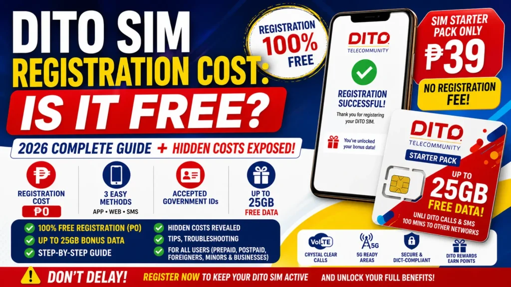 DITO SIM Registration Cost: Is It Free?
