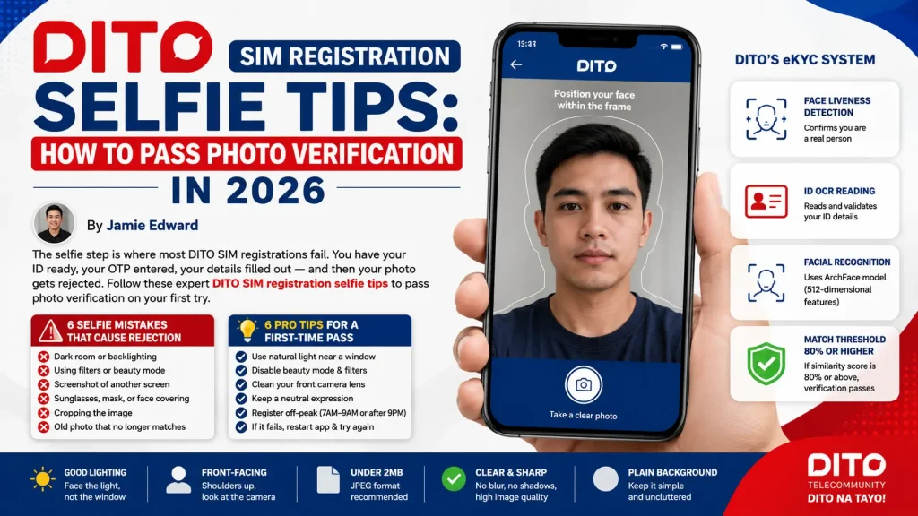 DITO SIM Registration Selfie Tips